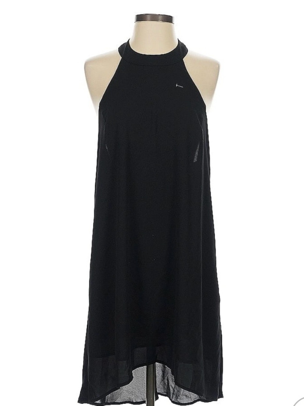 Astr Black Backless Halter Swing Dress